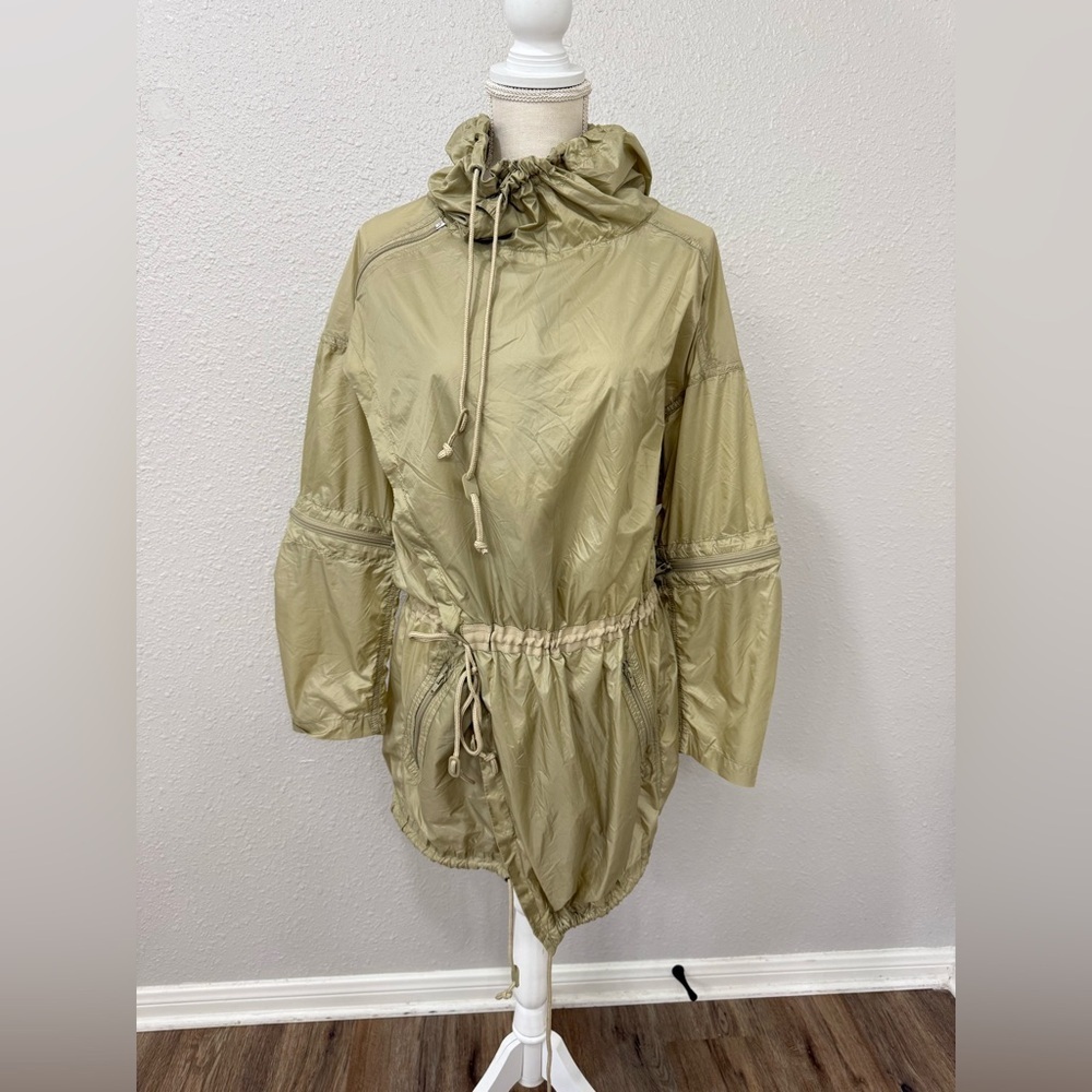 H&M Fashion Against AIDS Utility Jacket Khaki Techwear Hooded Adjustable Waist